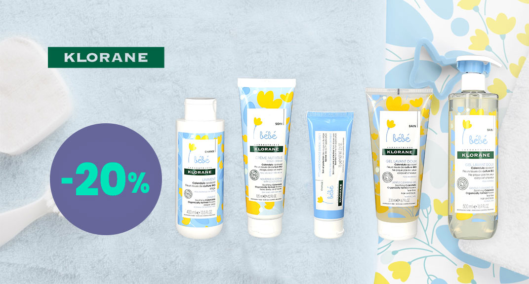 KLORANE BÉBÉ : -20% sur la douceur pour votre tout-petit