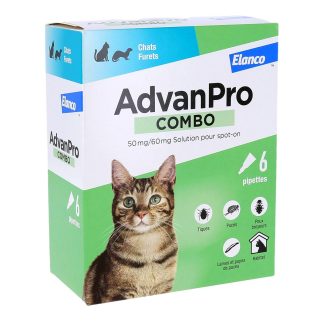 AdvanPro Combo Chats/Furets, Solution pour Spot-on, boite de 6 pipettes