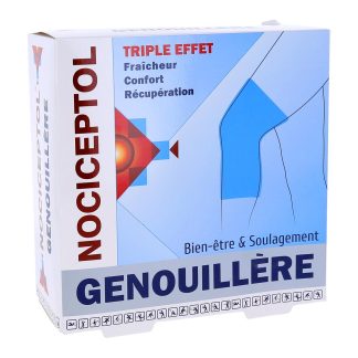 Nociceptol Genouillère Triple Effet, Fraîcheur/Confort/Récupération, Circonférence : 30-34cm