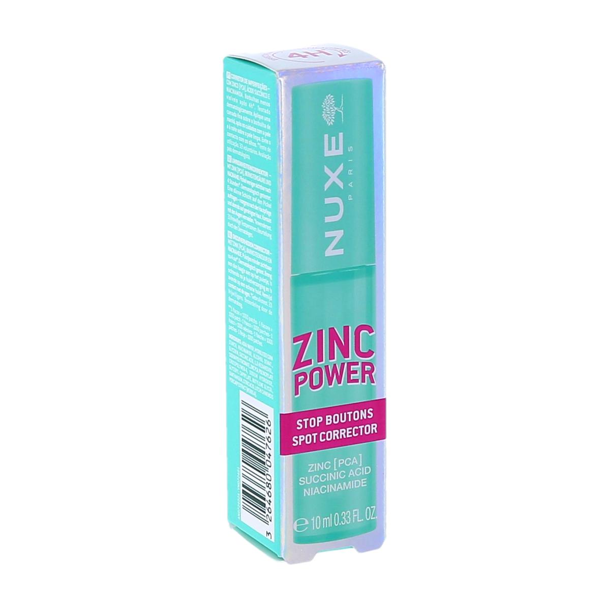 Nuxe Zinc Power Stop Boutons, Brosse micro patch, tube de 10ml