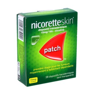 Nicoretteskin Patch 15mg/16h-nicotine, boite de 28 dispositifs transdermiques semi-transparents