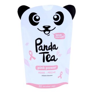 PANDA TEA Pink Power, Infusion Douceur, Rose/Pêche, 28 sachets
