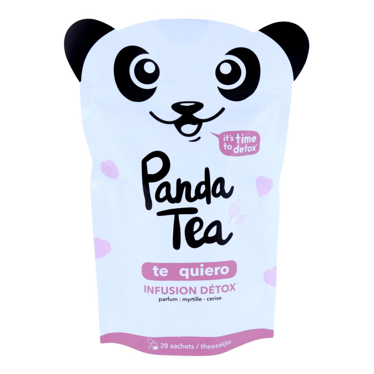 PANDA TEA Te Quiero, Infusion Détox, Myrtille/Cerise, 28 sachets