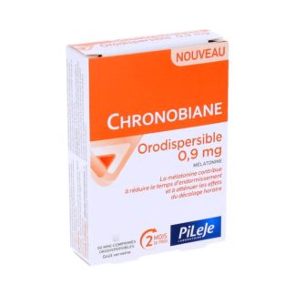 Pileje Chronobiane Orodispersible 0,9mg, 2 mois de prise, goût verveine, boite de 60 mini-comprimés orodispersibles