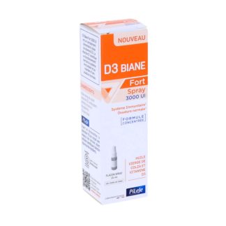 Pileje D3 Biane Fort Spray 3000UI, Système immunitaire/Ossature normale, Formule concentrée, 100 jours de prise, spray de 15ml